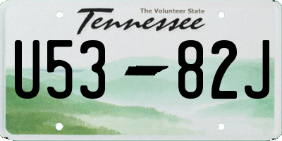 TN license plate U5382J