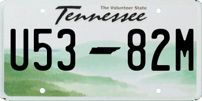 TN license plate U5382M