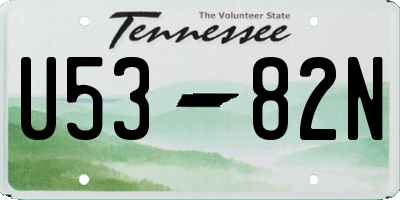 TN license plate U5382N