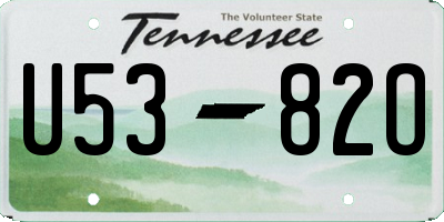 TN license plate U5382O