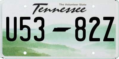 TN license plate U5382Z