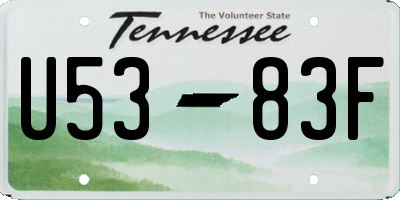TN license plate U5383F