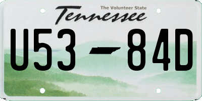 TN license plate U5384D