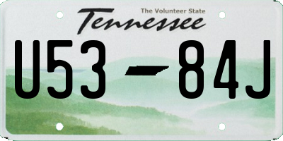 TN license plate U5384J