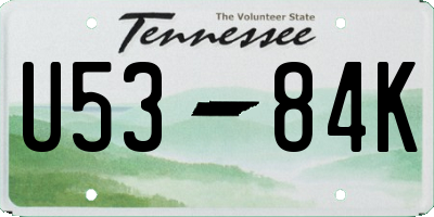 TN license plate U5384K