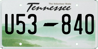 TN license plate U5384O