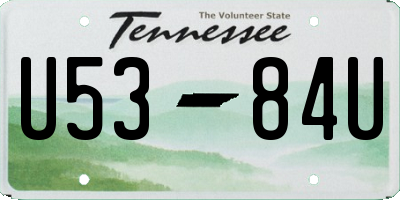 TN license plate U5384U
