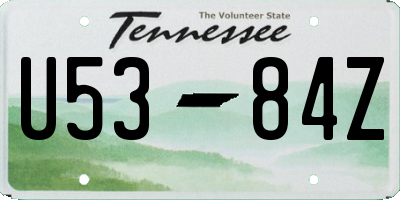 TN license plate U5384Z