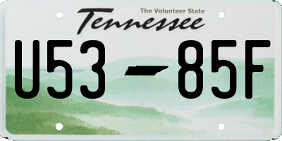 TN license plate U5385F