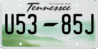 TN license plate U5385J