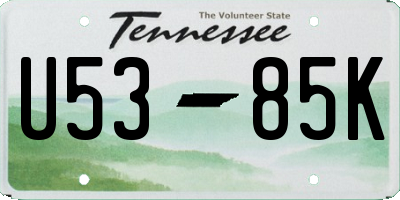 TN license plate U5385K