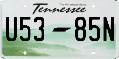 TN license plate U5385N