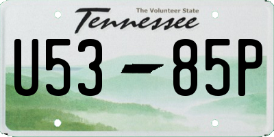 TN license plate U5385P
