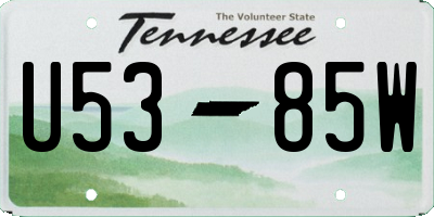 TN license plate U5385W