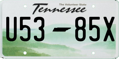 TN license plate U5385X