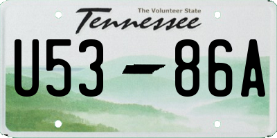 TN license plate U5386A