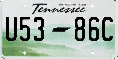 TN license plate U5386C