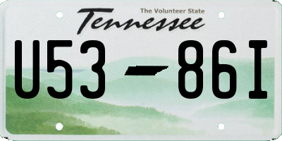 TN license plate U5386I