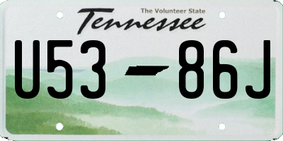 TN license plate U5386J