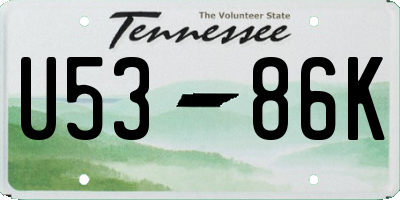 TN license plate U5386K