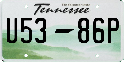 TN license plate U5386P