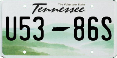 TN license plate U5386S