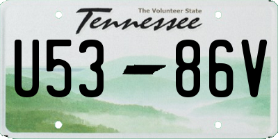 TN license plate U5386V