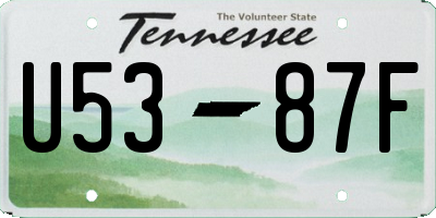 TN license plate U5387F