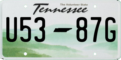 TN license plate U5387G