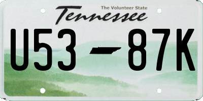 TN license plate U5387K
