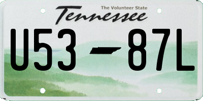 TN license plate U5387L