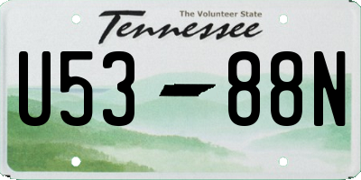 TN license plate U5388N