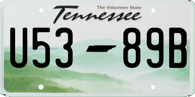 TN license plate U5389B
