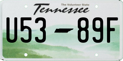 TN license plate U5389F