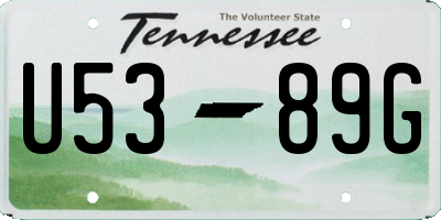 TN license plate U5389G