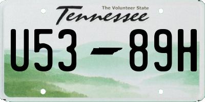 TN license plate U5389H