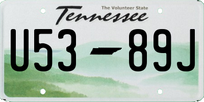 TN license plate U5389J