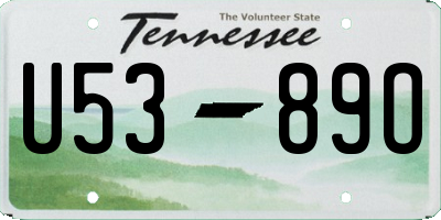 TN license plate U5389O