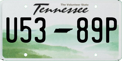 TN license plate U5389P