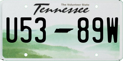 TN license plate U5389W