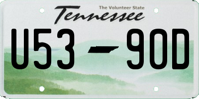 TN license plate U5390D