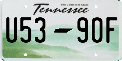 TN license plate U5390F