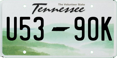 TN license plate U5390K
