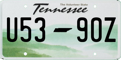 TN license plate U5390Z