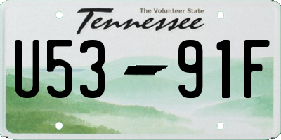 TN license plate U5391F
