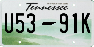 TN license plate U5391K