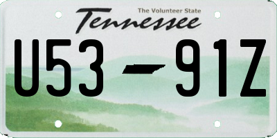 TN license plate U5391Z