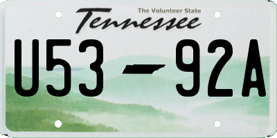 TN license plate U5392A
