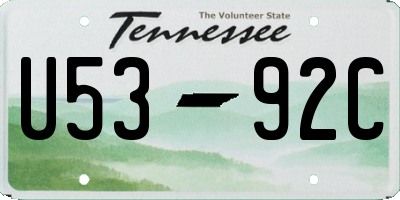 TN license plate U5392C