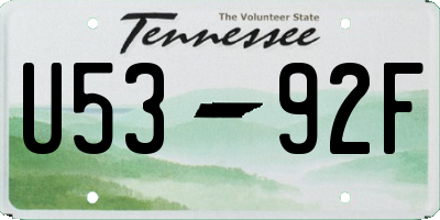 TN license plate U5392F